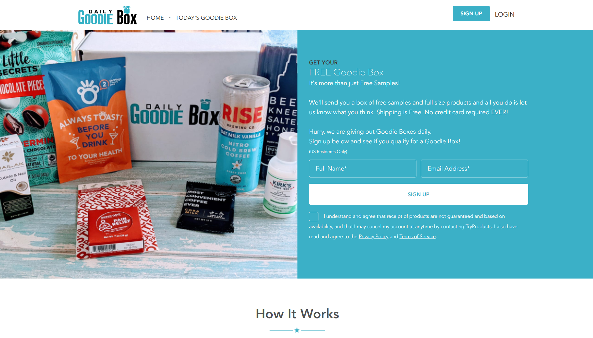 Daily Goodie Box Homepage